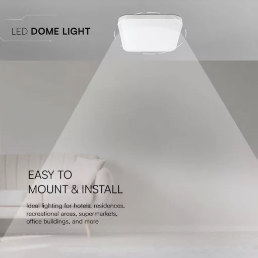 V-TAC LED mennyezeti lámpatest, fehér, négyzet alakú 48W - 4000K IP44 - 76311