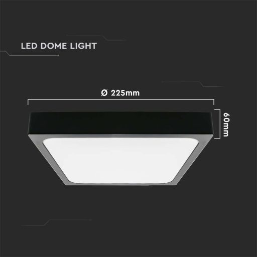 V-TAC LED mennyezeti lámpatest - fekete - 18W 4000K IP44 - 7643