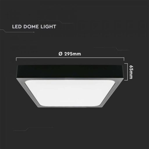 V-TAC LED mennyezeti lámpatest - fekete - 24W 6400K IP44 - 7647