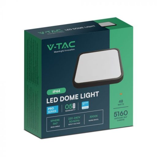 V-TAC LED mennyezeti lámpatest - fekete - 48W 3000K IP44 (SAMSUNG CHIP) - 76481-24