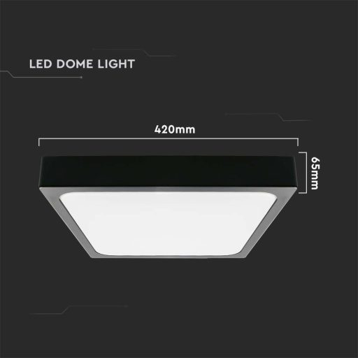 V-TAC LED mennyezeti lámpatest, fekete 30W 4000K IP44 - 7649