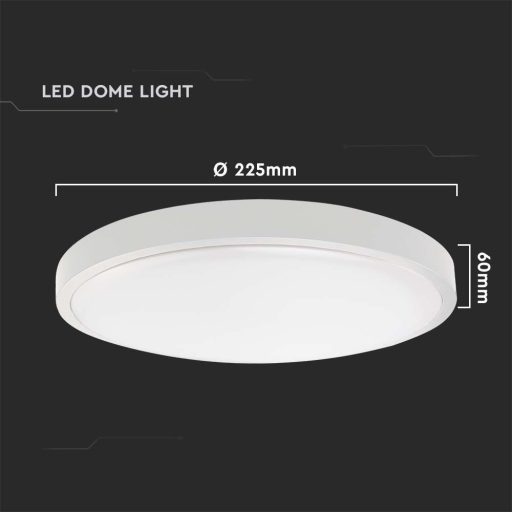 V-TAC LED mennyezeti lámpa 18W 3000K IP44 Mikrohullámú mozgásérzékelővel, Fehér, Kör - 7659