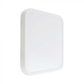   V-TAC LED mennyezeti lámpa 18W 4000K IP44 (SAMSUNG CHIP) Mikrohullámú mozgásérzékelővel, Fehér, Négyzet - 76661-24