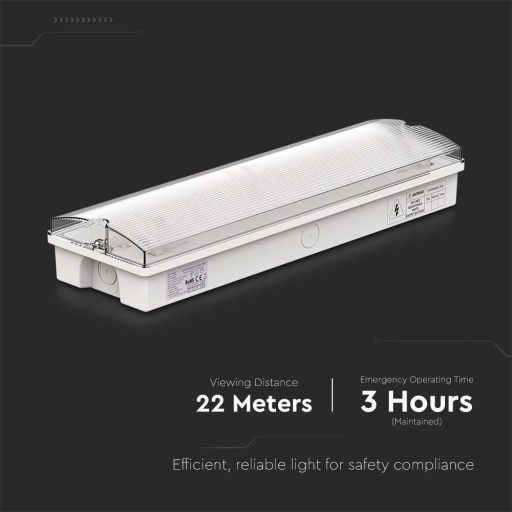 V-TAC 3W LED Vészvilágítás 3 órás vész üzemmód 6400K -7688