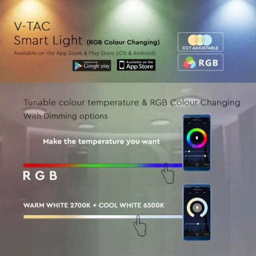 V-TAC LED mennyezeti lámpa csillagos búrával 24W RGB + CCT - 7694