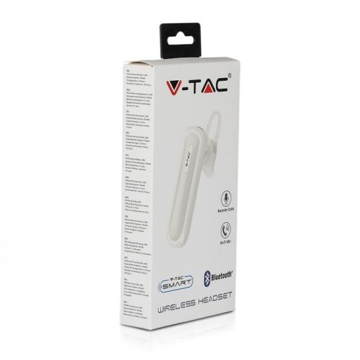 V-TAC Bluetooth-os headset 70mAh fehér - 7701