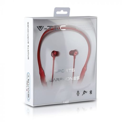 V-TAC SPORT Bluetooth-os headset 500mAh piros - 7711