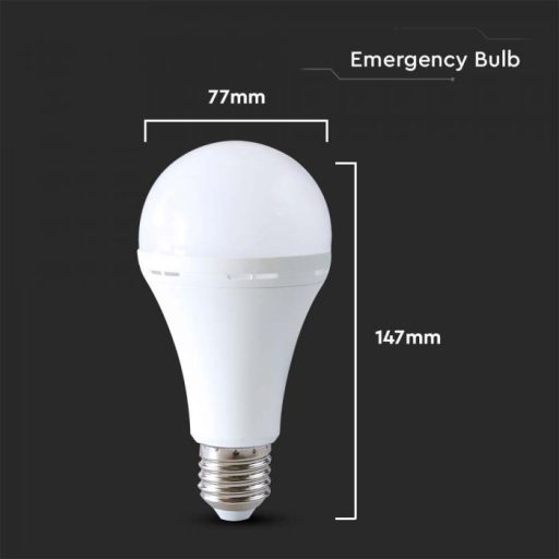 V-TAC LED izzó  VÉSZVILÁGÍTÓ FUNKCIÓVAL, KÉSZENLÉTI AKKUMULÁTORRAL E27 A80 12W 4000K GÖMB- 7794