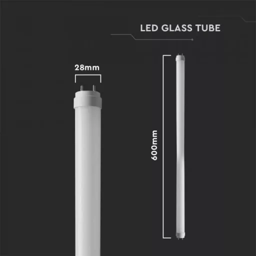 V-TAC 9W LED fénycső T8 G13 60 cm 160° 3000K - 7796