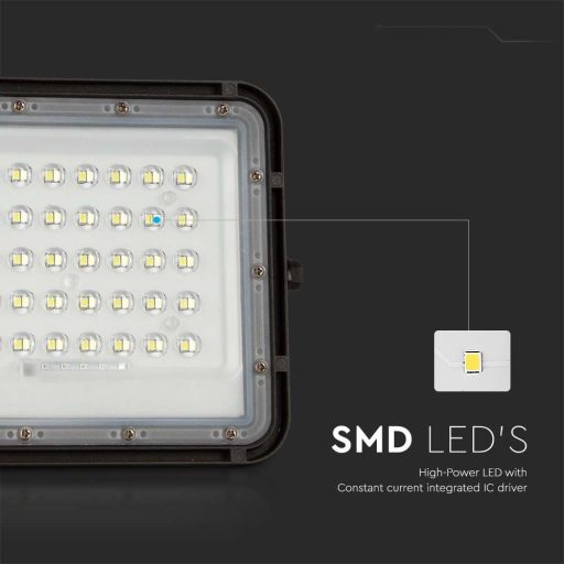 V-TAC 6W LED napelemes (SOLAR) reflektor távirányítóval 120° 4000K fekete házas  - 7821