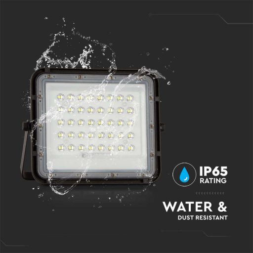 V-TAC 6W LED napelemes (SOLAR) reflektor távirányítóval 120° 4000K fekete házas  - 7821