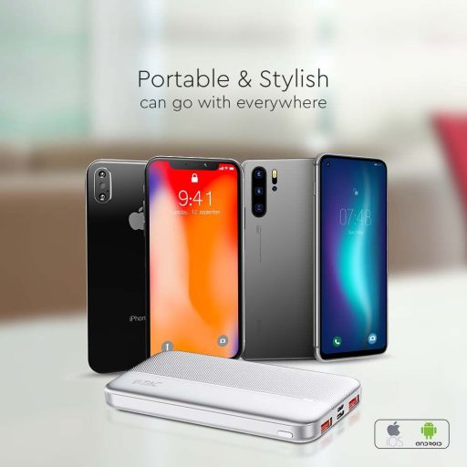 V-TAC Powerbank (hordozható töltő) 10000mAh fehér - 7832