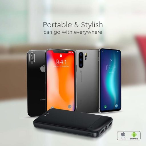 V-TAC Powerbank (hordozható töltő) 10000mAh fekete - 7833