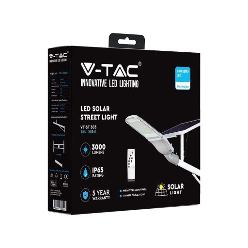 V-TAC 300W LED LED utcai lámpa Napelemes (SOLAR) 4000K - 7837
