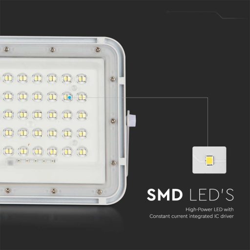 V-TAC 8W LED napelemes (SOLAR) reflektor távirányítóval 120°4000K fehér házas  - 7842
