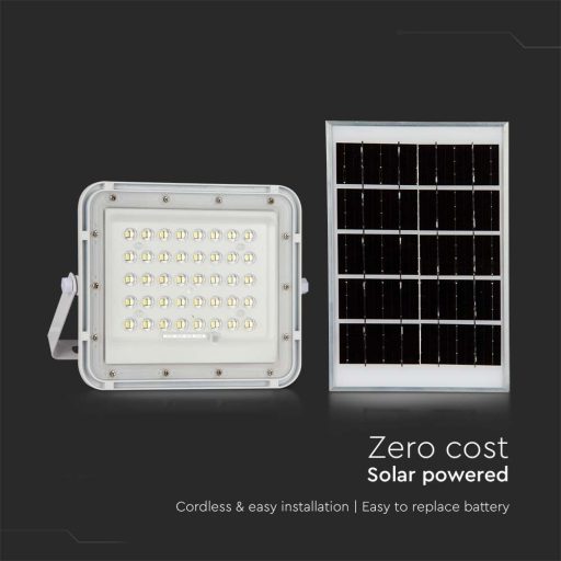 V-TAC 8W LED napelemes (SOLAR) reflektor távirányítóval 120°4000K fehér házas  - 7842