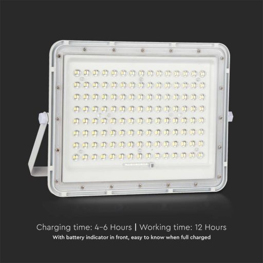 V-TAC 20W LED napelemes (SOLAR) reflektor távirányítóval 120°6400K fehér házas  - 7845