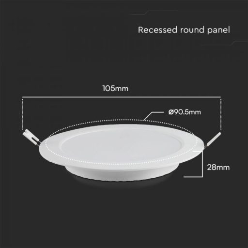 V-TAC Süllyeszthető kör alakú MINI LED panel 3W 3000K (SAMSUNG CHIP)  - 78551