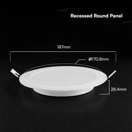 V-TAC Süllyeszthető kör alakú  MINI LED panel 12W CCT 3in1 (Cree Chip) - 78616