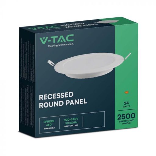 V-TAC Süllyeszthető kör alakú MINI LED panel 24W 3000K - 7867