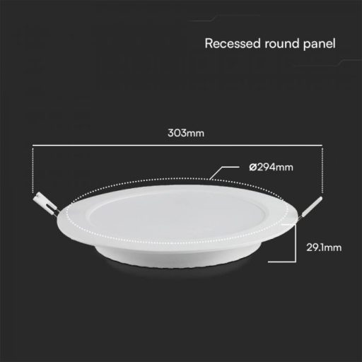 V-TAC Süllyeszthető kör alakú MINI LED panel 24W 4000K (SAMSUNG CHIP) - 78681