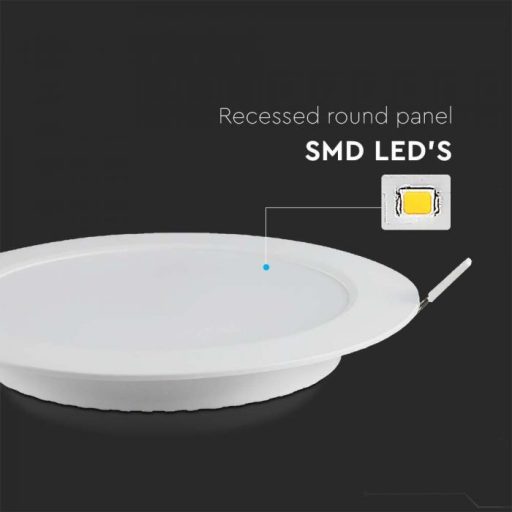 V-TAC Süllyeszthető kör alakú MINI LED panel 24W 6500K - 7869