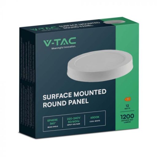 V-TAC Falon kívüli kör alakú LED panel 12W 6400K - 7875