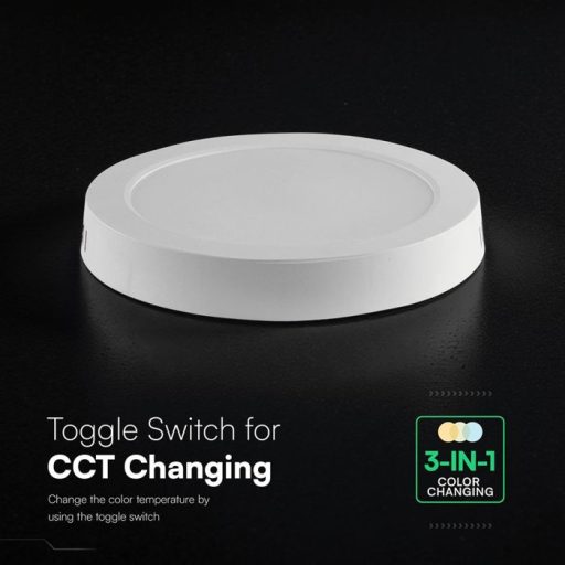 V-TAC Falon kívüli kör alakú LED panel 18W CCT 3in1 (Cree Chip) - 78766