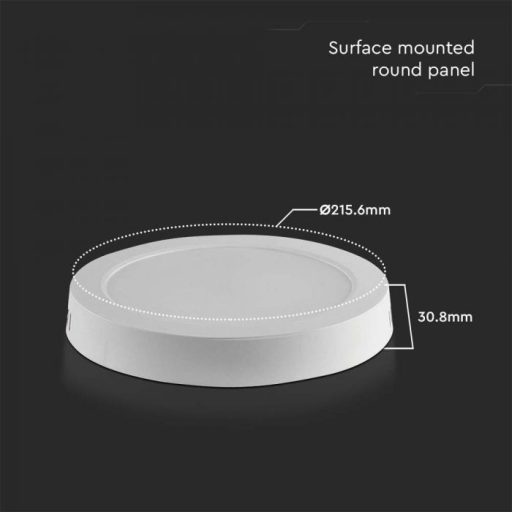 V-TAC Falon kívüli kör alakú LED panel 18W 3000K - 7876