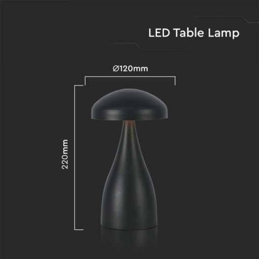 V-TAC 1W LED Tölthető Asztali lámpa - 1800mAh - fekete - 7895