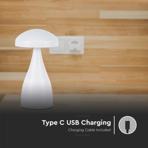 V-TAC 1W LED Tölthető Asztali lámpa - 1800mAh - fehér - 7896