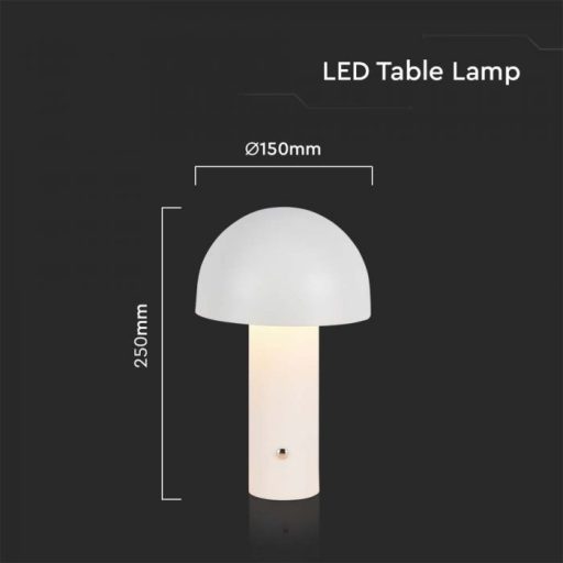 V-TAC 3W LED Tölthető Asztali lámpa - 1800mAh - fehér - 7899
