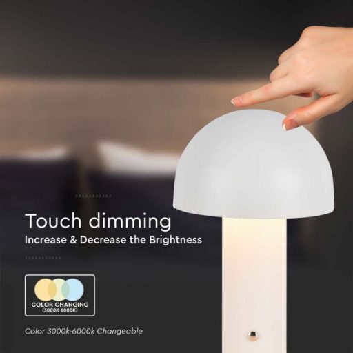 V-TAC 3W LED Tölthető Asztali lámpa - 1800mAh - fehér - 7899