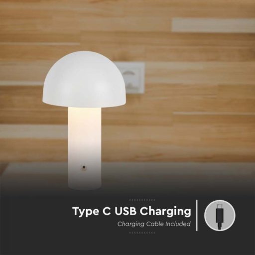 V-TAC 3W LED Tölthető Asztali lámpa - 1800mAh - fehér - 7899