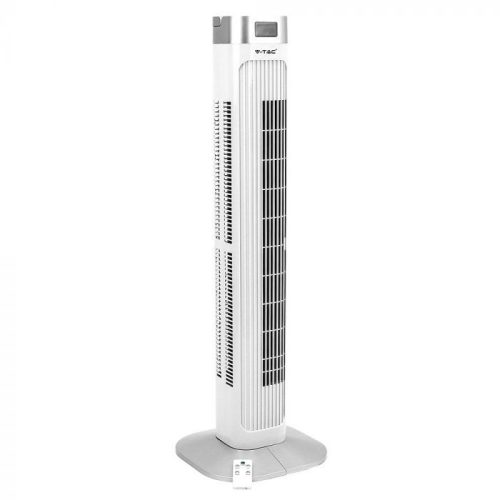 V-TAC 55W Torony ventilátor hőmérséklet kijelzővel és távirányítóval fehér színű - 7900