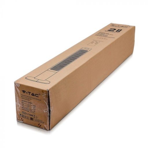 V-TAC 55W Torony ventilátor hőmérséklet kijelzővel és távirányítóval fekete színű - 7901