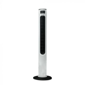   V-TAC 55W Torony ventilátor hőmérséklet kijelzővel és távirányítóval fehér és fekete színű - 7902