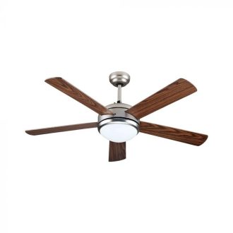   V-TAC 60W Mennyezeti ventilátor 3 az 1-ben 15W Beépített LED világítással RF vezérléssel 5db lapáttal - 7913