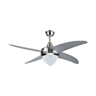   V-TAC 60W Mennyezeti ventilátor 3 az 1-ben 15W Beépített LED világítással RF vezérléssel 4db lapáttal - 7915