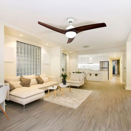 V-TAC 35W Mennyezeti ventilátor 3 az 1-ben 15W Beépített LED világítással RF vezérléssel 3db lapáttal - barna - 7920
