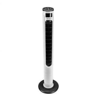   V-TAC 55W Torony ventilátor hőmérséklet kijelzővel Amazon Alexa és Google Home kompatibilis - fehér - 7927