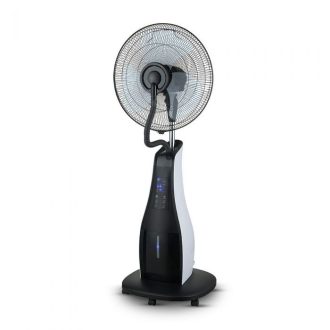   V-TAC 80W Álló guruló párásító ventilátor távirányítóval - fekete- 7936