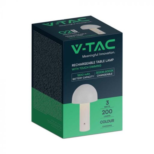 V-TAC 3W LED Tölthető Asztali lámpa - 1800mAh - pezsgő arany - 7937