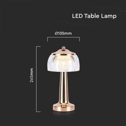 V-TAC 1W LED Tölthető Asztali lámpa - 1800mAh - arany - 7938