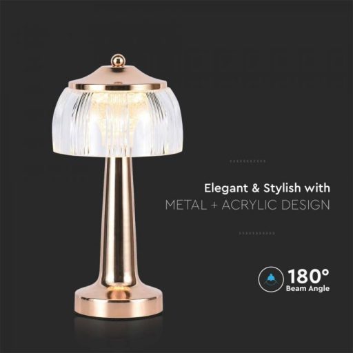 V-TAC 1W LED Tölthető Asztali lámpa - 1800mAh - arany - 7938