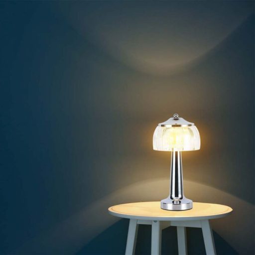 V-TAC 1W LED Tölthető Asztali lámpa - 1800mAh - króm - 7939