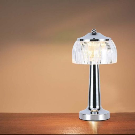 V-TAC 1W LED Tölthető Asztali lámpa - 1800mAh - króm - 7939