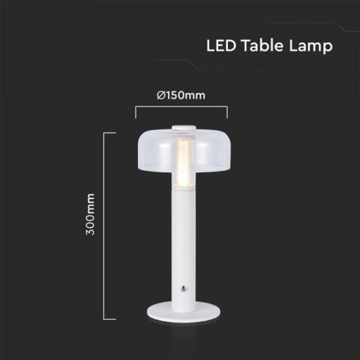 V-TAC 1W LED Tölthető Asztali lámpa - 1800mAh - fehér - 7941