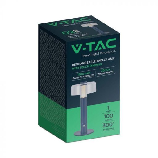 V-TAC 1W LED Tölthető Asztali lámpa - 1800mAh - viola - 7942