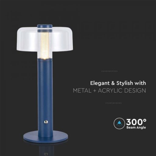 V-TAC 1W LED Tölthető Asztali lámpa - 1800mAh - viola - 7942